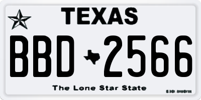 TX license plate BBD2566