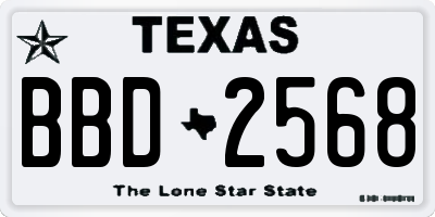 TX license plate BBD2568