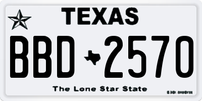 TX license plate BBD2570
