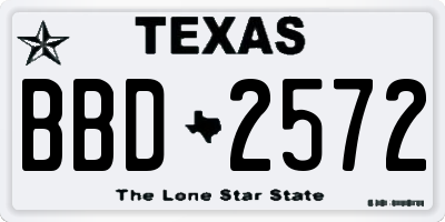 TX license plate BBD2572