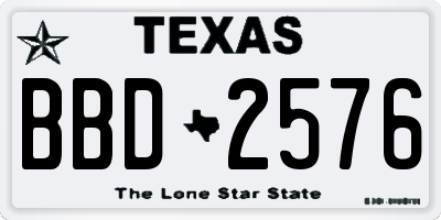 TX license plate BBD2576