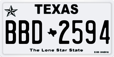 TX license plate BBD2594