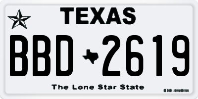 TX license plate BBD2619