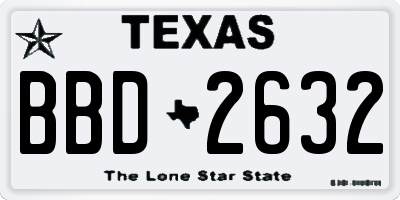 TX license plate BBD2632