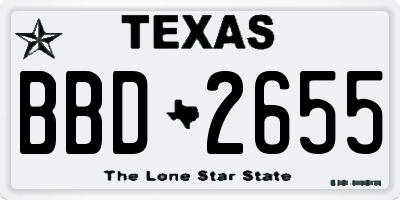 TX license plate BBD2655