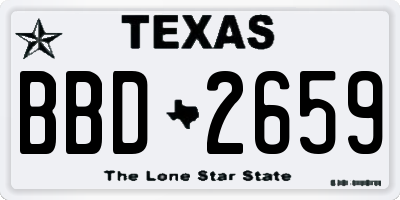 TX license plate BBD2659