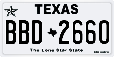TX license plate BBD2660
