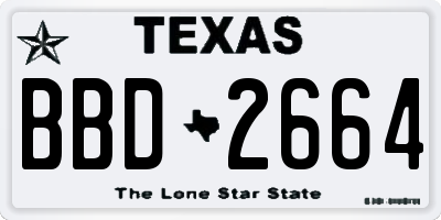 TX license plate BBD2664