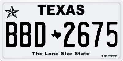 TX license plate BBD2675