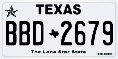 TX license plate BBD2679
