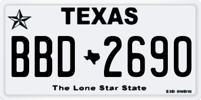 TX license plate BBD2690