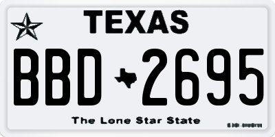 TX license plate BBD2695