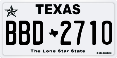 TX license plate BBD2710