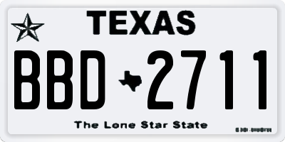 TX license plate BBD2711