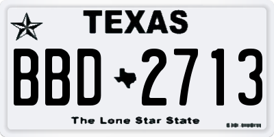 TX license plate BBD2713