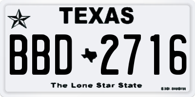 TX license plate BBD2716