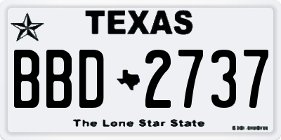 TX license plate BBD2737
