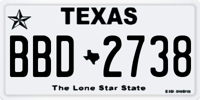TX license plate BBD2738
