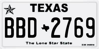 TX license plate BBD2769