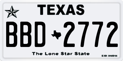 TX license plate BBD2772