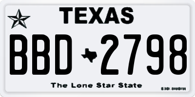 TX license plate BBD2798