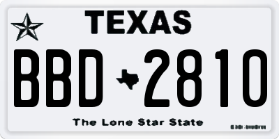 TX license plate BBD2810