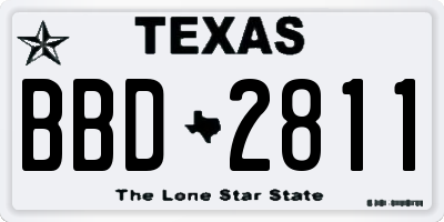 TX license plate BBD2811