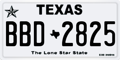 TX license plate BBD2825