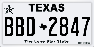 TX license plate BBD2847