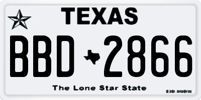 TX license plate BBD2866