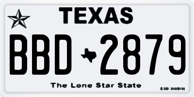 TX license plate BBD2879