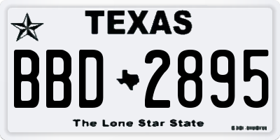 TX license plate BBD2895