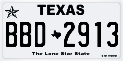 TX license plate BBD2913