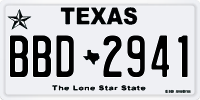 TX license plate BBD2941