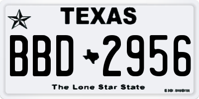 TX license plate BBD2956