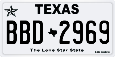 TX license plate BBD2969