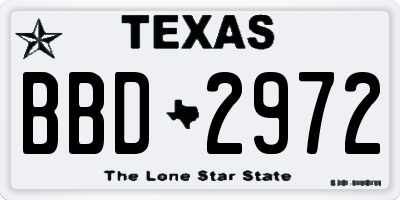 TX license plate BBD2972