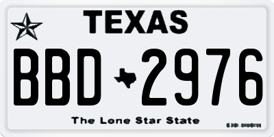 TX license plate BBD2976