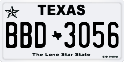 TX license plate BBD3056