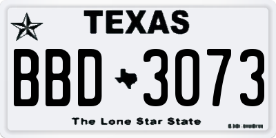 TX license plate BBD3073