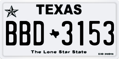 TX license plate BBD3153