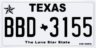 TX license plate BBD3155