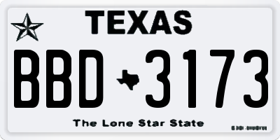 TX license plate BBD3173