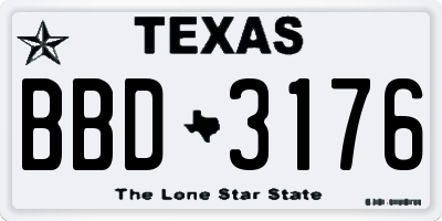 TX license plate BBD3176