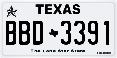 TX license plate BBD3391