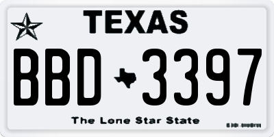 TX license plate BBD3397