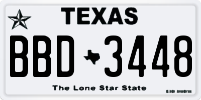TX license plate BBD3448