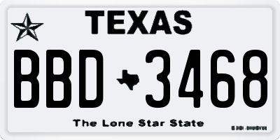 TX license plate BBD3468