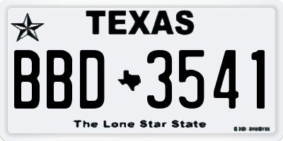 TX license plate BBD3541