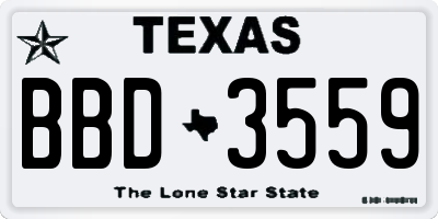 TX license plate BBD3559